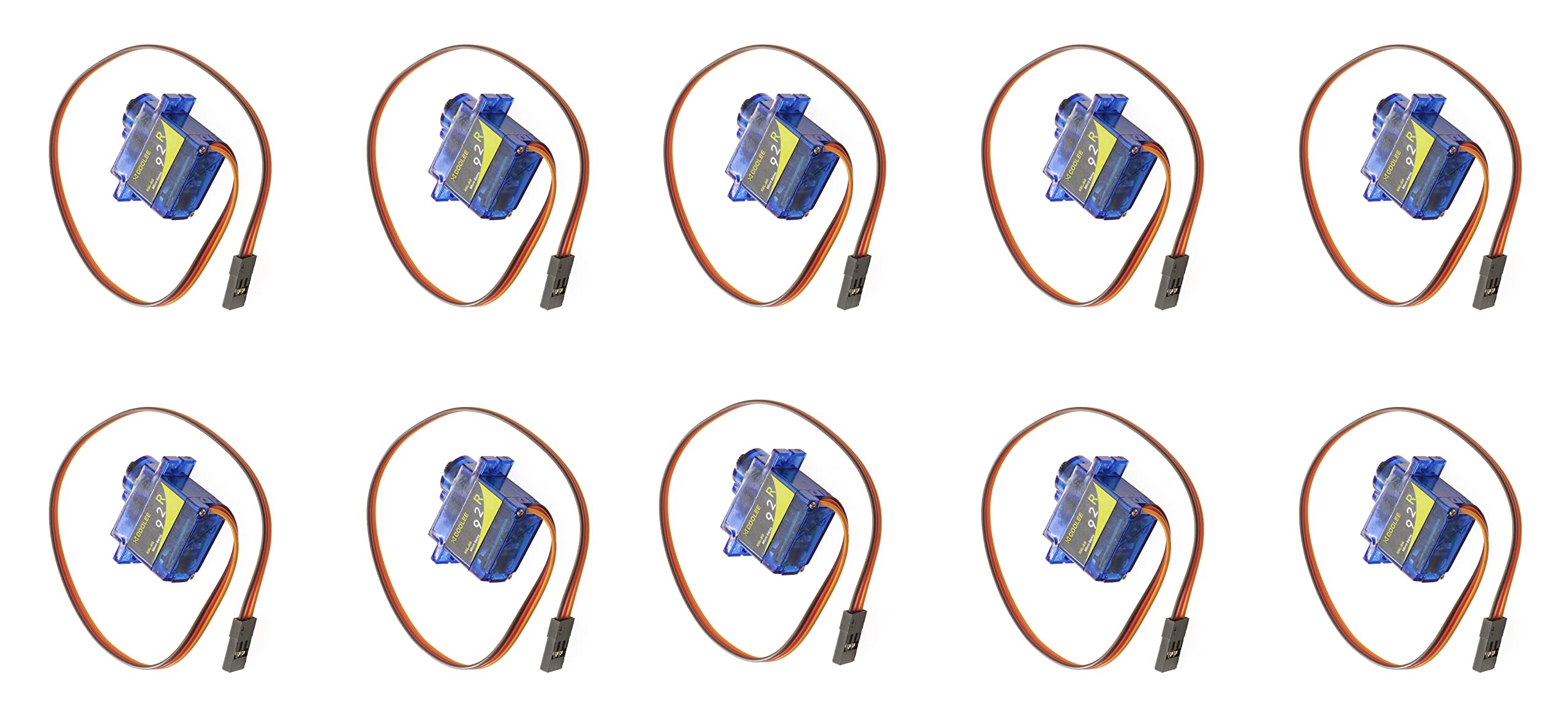 XICOOLEE SG-92 9G Micro Digital Servo Nylon Carbon fiber Gears High Precision gear High Torque Servo for programmable fixed wing, helicopter KT, intelligent car, small robot DC4.8V/6V(10pcs)