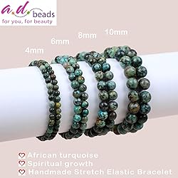AD Beads Handmade Gemstone Stretch Elastic Bracelet