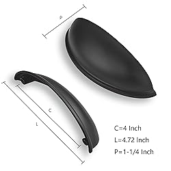 CABDM 2 Pack 4" Drawer Pulls Matte Black Cabinet