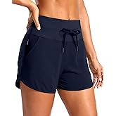 Soothfeel Women's Running Athletic Shorts with Zipper Pocket 3" Quick Dry Gym Workout Shorts for Women with Liner