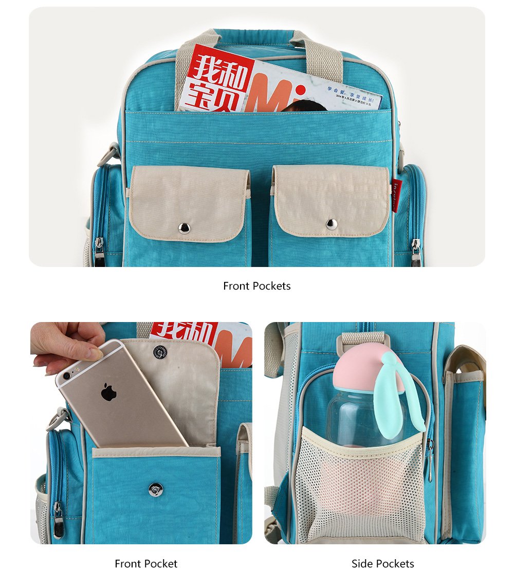 Diaper Bag Backpack with Insulated Pockets Multi-Function Waterproof Travel Nappy Changing Bags with Stroller Straps, Large Capacity, Stylish and Durable