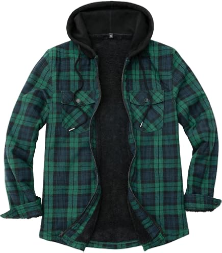 Veste Chemise Homme à Carreaux Doublée Polaire - Fermeture éclair, Coupe Slim, Pour Loisirs Hiver - 7
