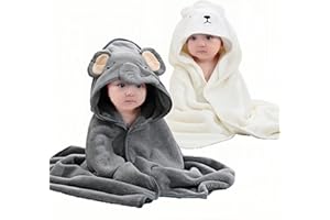 SEVDO 2Pcs Baby Hooded Towel,31 * 31 in Toddler Bath Towels and Washcloths Set for Newborn Babies,Toallas de Baño para Bebe,Organic Infant Kids Boy Essentials 1-3