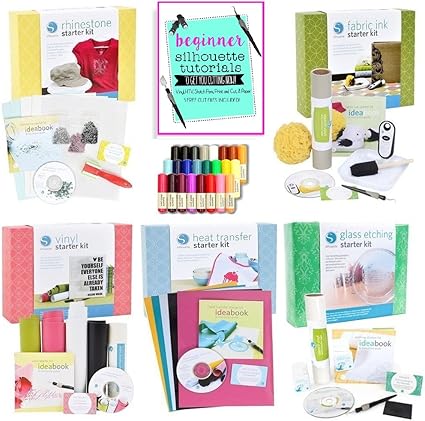 Silhouette Cameo Starter Kit Bundle With 5 Kits 24 Sketch Pens And 5 Starter Project Guide