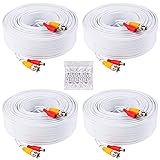 HISVISION 4 Pack 100feet(30M) 2-in-1 BNC Video