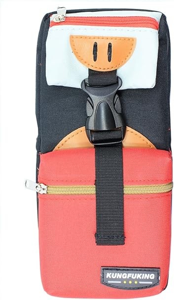 Amazon デカ ペンケース カラフル 筆箱 筆入れ おしゃれ 帆布 大きい かわいい キュート ポケット ３つ ピッケルホルダー ブタ鼻 プラスチック バックル マーク ビンテージ風 ポーチ キャンバス 大容量 メンズ レディース ユニセックス 男 女 兼用 21x10x6cm 5色