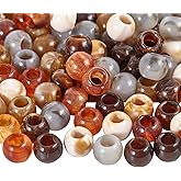 160pcs 12mm Acrylic Beads Large Hole for Craft and Hair Beads (Hole5.5mm)