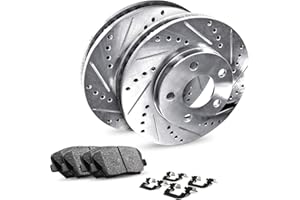 R1 Concepts Rear Brakes and Rotors Kit |Rear Brake Pads| Brake Rotors and Pads| Ceramic Brake Pads and Rotors |Hardware Kit |fits 2005-2010 Honda Odyssey