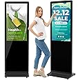 QIXZOCV 37 Inch Touchscreen Kiosk, Indoor Floor Standing Digital Signage Displays, Advertising Display LCD Totem with Custom Service, Interactive Display Poster Android System with Auto Media Player