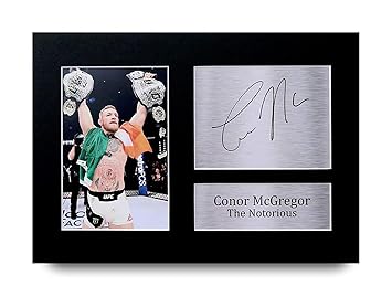 HWC Trading Conor McGregor Geschenke Unterzeichneten A4 Gedrucktes Autogramm UFC Druck-Foto-Bilderanzeige