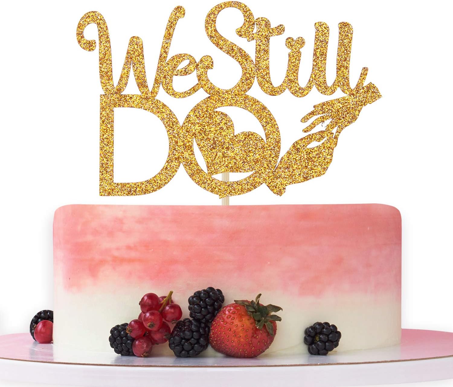 Gold Glitter We Still Do Cake Topper for Marriage Anniversary/Wedding Anniversary/Bridal Shower/Vow Renewal Party Decoration Supplies