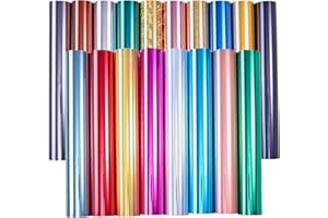 HTVSTD Metallic Heat Transfer Vinyl-18 Sheets 12 x 10 Inches Solid Color Soft Metallic Iron on Vinyl HTV for T Shirts