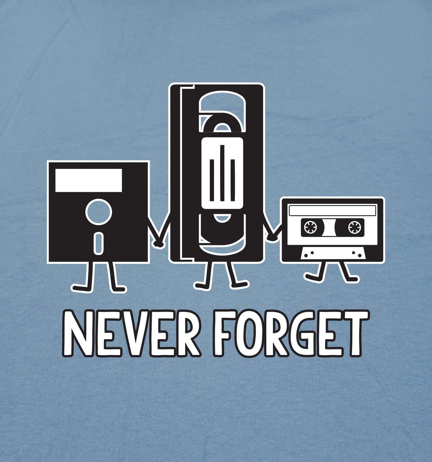 Feelin Good Tees Never Forget Mens Cassette Tape VHS Music Old School Mens Retro Funny T Shirt