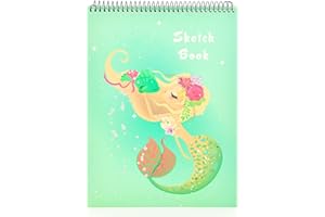 MEMX Sketch Book for Kids, 8”X11.5” 100 Pages(110gsm), Spiral Bound Artist Sketch Pad, Durable Acid Free Sketchbook for Painting, Sketching or Doodling, Best Gifts for Drawing Boys and Girls, White