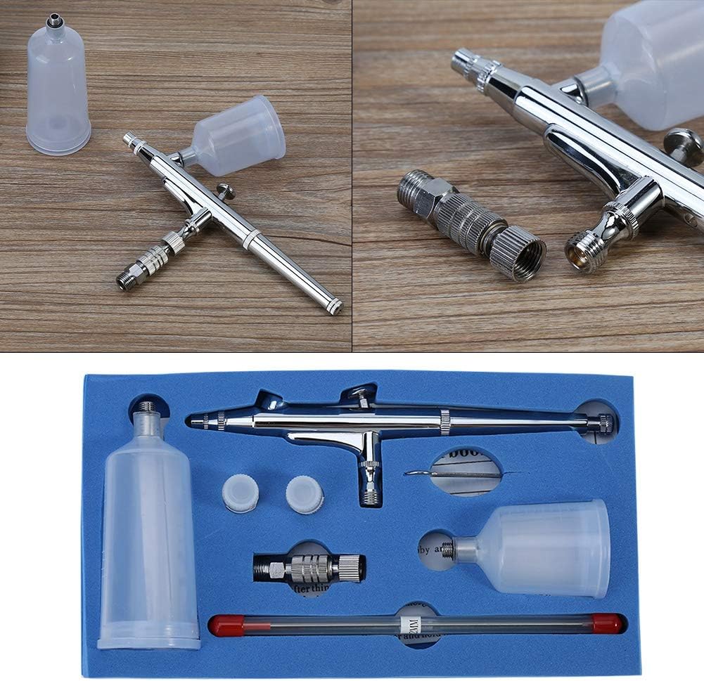 High Precision Airbrush Gun Double Action Gravity Food Airbrush, 0.2/0.3/0.5mm nozzles Set for Painting Tattoos Nail Art Make-up Spray Modeling Pastry
