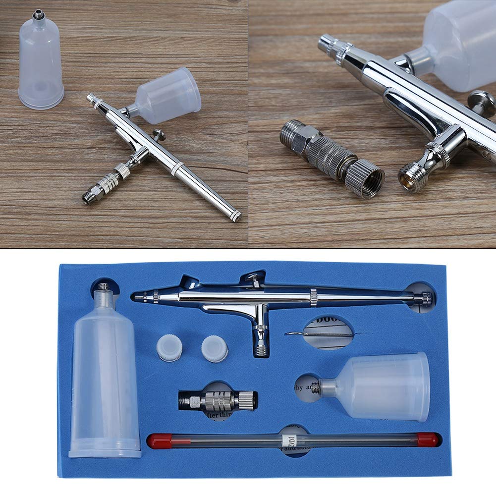0.2/0.3/0.5mm pistola a spruzzo a doppia/doppia azione con alimentazione a gravà 2cc 5cc 13cc Set di aerografi Spray Air Brush per modello di auto Craft DIY Paint  1420