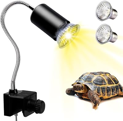PewinGo Tortoise Heat Lamp Kit 2x50W UVB UVA Basking Clamp Stand