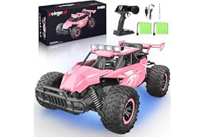 kolegend Remote Control Car for Girls 50+min Monster Trucks 20km/h 1:12 Scale 13 Inch All Terrains RC Truck with Flashing Chassis Lights Gift Toys for Girls Kids Boys