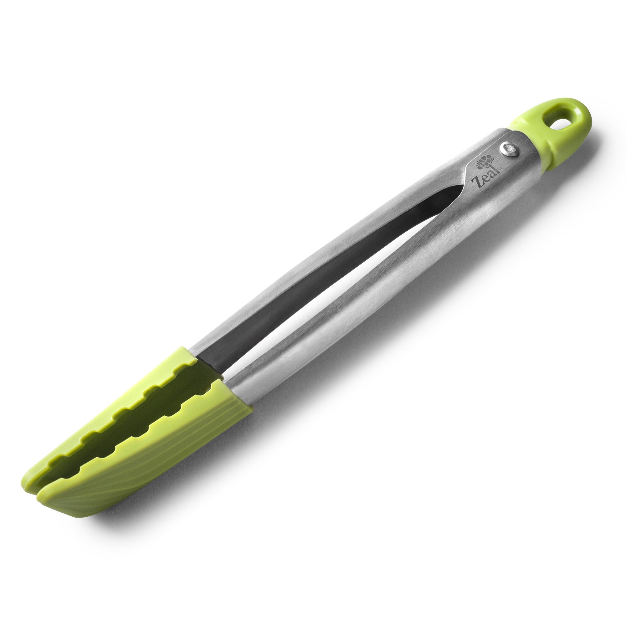 Zeal Silicone Non-Scratch Kitchen Tongs with Stainless Steel Handles, Lime Green, 30.5 cm