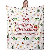 Christmas Throw Blanket-50 x 60 inches, Cozy Christmas Blankets for Women Men, White Elephant Gifts, Christmas Throw Blanket for Couch Bed Sofa, Flannel Christmas Blanket Gifts, Soft Winter Blanket