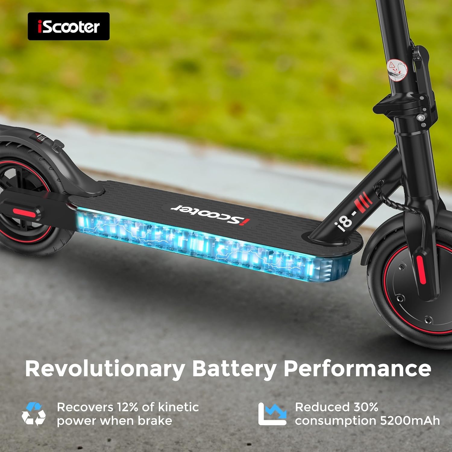 iScooter Electric Scooter for Adults, 23/18/12 Miles Long Range,22/19/18 Mph Top Speed, Commuting Electric Scooter with Cruise Control, Double Braking Systems Escooter for Adults and Teens