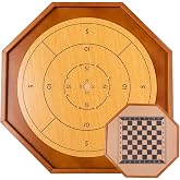 30 Inch Tournament Crokinole Board Game, Official Crokinole &amp; Checkers | 26" Playing Surface, 24 Discs and Bag, Canadian Heritage Tabletop Games, Dexterity Krokinole Games for Families and Friends