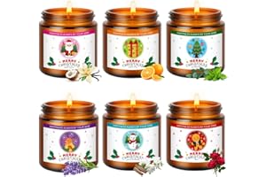 Christmas Candles Set - 6 Pack Christmas Scented Candles Gift Set, Scented Candle Holiday Candle Gifts, Aromatherapy Soy Cand