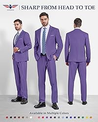 Hihawk Men's 2 Piece Slim Fit Suit with Stretch