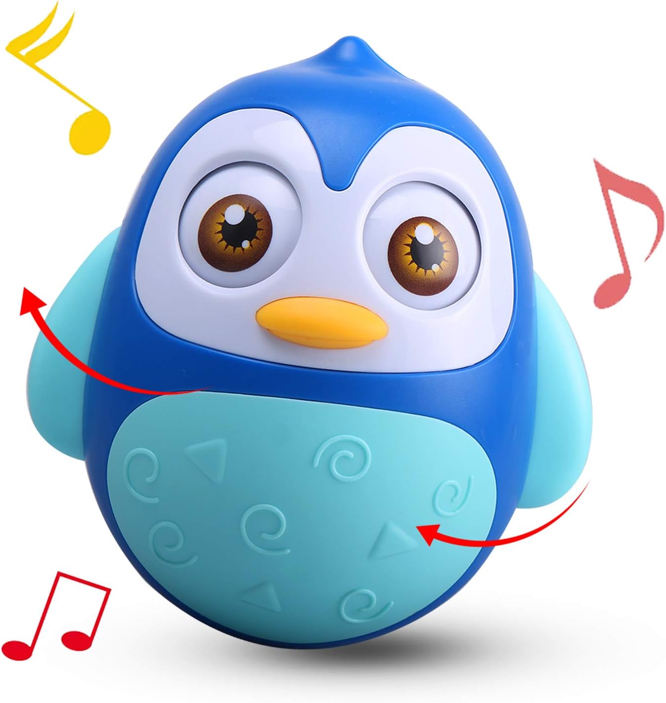 Alyoen Roly Poly Baby Toys 6 to 12 Months, Music Penguin Wobbler/Tumbler Toys for Infant Boys Girls: Toys & Games