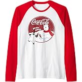 Coca-Cola Holiday Cheers Polar Bear Circle Logo Raglan Baseball Tee
