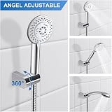 Minicoco Shower Head Holder 360° Adjustable Handheld Shower Bracket Silver Wall view 4