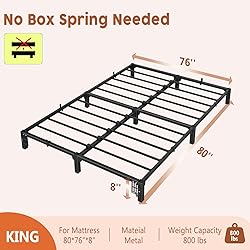 GarveeHome 8 Inch King Bed Frame, Heavy Duty Metal