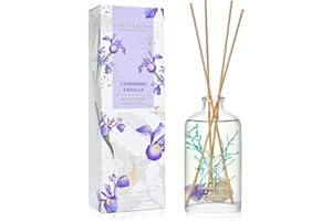 COCORRÍNA Reed Diffuser - Cashmere Vanilla 5.41 oz Flower Reed Diffuser Set with Sticks, Bedroom Bathroom Shelf Decor (Scented Blooms Collection)
