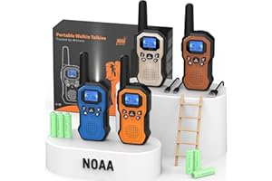 UTOOBY 2 Way Radios for Adults Long Range Walkie Talkies for Kids Rechargeable 4 Pack, Camping Hiking Skiing Cruising Gear with Lamp, USB-C, SOS Siren, NOAA Alert, iVOX Hands-Free, One-Touch Pairing