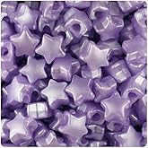 BeadTin Light Purple Pearl 13mm Star Pony Beads (250pcs)