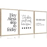 3pcs Inspirational Canvas Wall Art Office Posters Inspirational Quotes Wall Decor Painting Funny Quotes Pictures-cute office would work here again- Prints for Bedroom,Living Room,Office unframed
