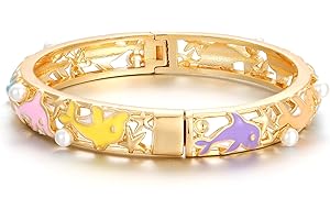 Ethlyn Gifts for girls Gold Plated Colorful Openable Kids Baby Girls Bangles Bracelets Birthday Christmas Gifts for 2years 4 years 5 years old girls