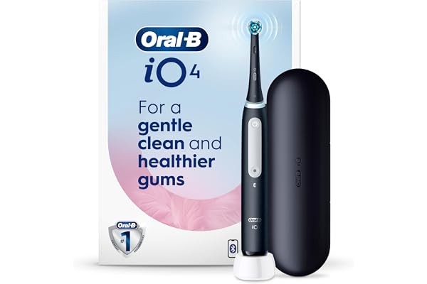 Oral-B iO4 Electric Toothbrush, for a Gentle Clean and Healthier Gums, Black, Rechargeable Electric Toothbrushes, iO Series 4