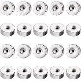 Yuomeaz 20Pcs Flat Earrings Back for Stud Screw on Earrings Back | 0.2inch Round Stainless Steel Earring Back Replacement, 0.8mm Hole Women Men Metal Flat Earrings