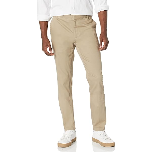 Essentials Heren Standaard Straight-Fit Casual Stretch Khaki,Lichtgrijs,38W / 32L