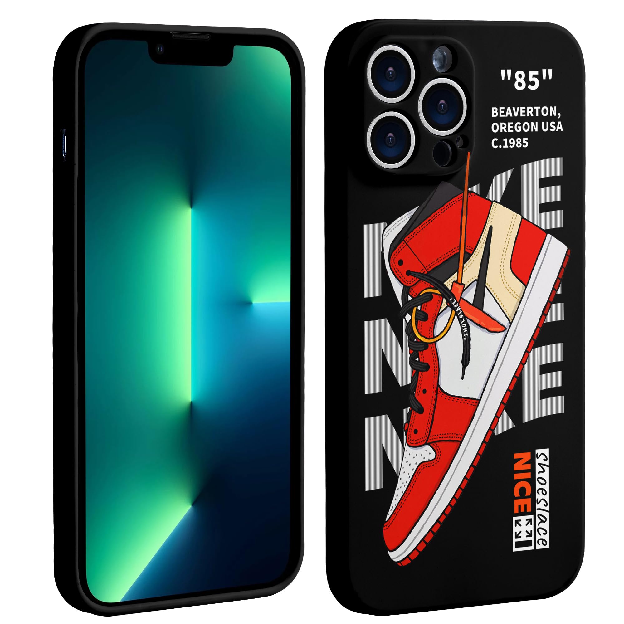 SZIYAYIH Cool Phone Case for iPhone 15 Pro Case for Boys Men Drop-Resistant Lens Protection Shockproof Basketball Sneaker Street Design Cases Compatible with iPhone 15 Pro