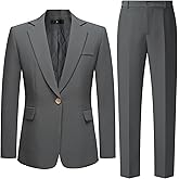 Women's 2 Piece Pant Suit Set Winter Thicken Dressy Business Casual Outfits Professional Blazer Pantsuits Work Office