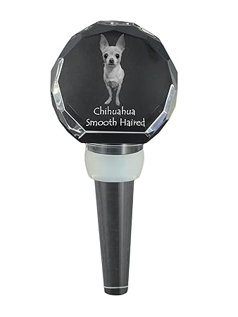Amazon Com Chihuahua Long Haired Crystal Wine Stopper With Dog