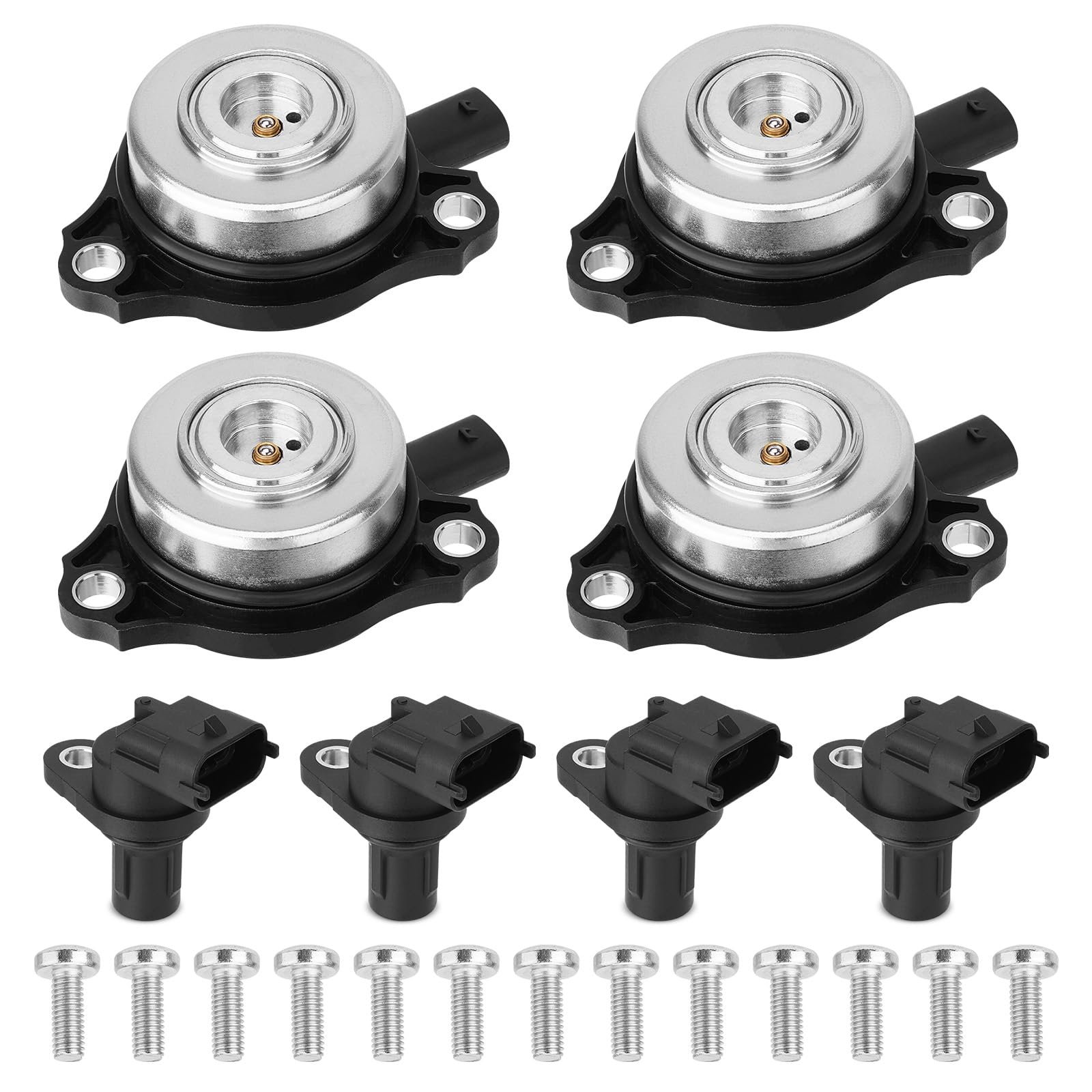 Photo 1 of 4Pcs Camshaft Position Sensor & 4Pcs Camshaft Adjuster Magnet Solenoid Kit Compatible with Mercedes-Benz C230 C250 C280 C300 C350 CLK350 CLK550 E280 E300 E350 G550 GL450 Replace#2720510077 0009050443