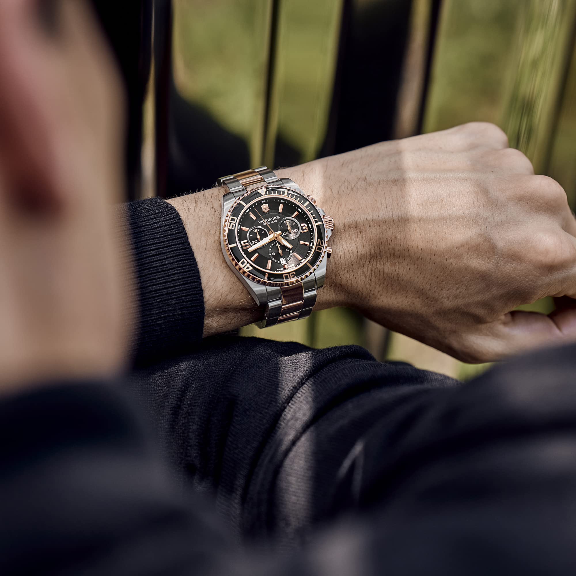 Victorinox Victorinox Herren-Uhr Maverick Chronograph, Herren-Armbanduhr, Analog, Quarz, Wasserdicht bis 100 m, Gehäuse-Ø 43 mm, Armband 21 mm