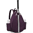 Sucipi Tennis Bag, Quilted Tennis Sling Crossbody Backpack, Water Resistant Tennis Racket Bags for Women Men, Suitable for Pickleball Tennis Badminton