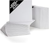 Belle Vous Blank Canvas 24 Pack 10x10 cm Pre Stretched Panels 3mm