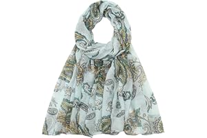 Women Vintage Bohemian Print Head Scarf Lightweight headband Scarves Bandana Chiffon Neckerchief Scarves
