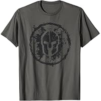 Maglia Uomo Manica Lunga Neverless | Stampa Sparta Guerriero Con Elmo | Cotone Nero