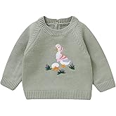 Neiwech Baby Knit Sweater Boys Girls Goose Pullover Sweatshirt Round Neck Long Sleeve Toddler Tops Warm Fall Winter Clothes